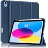 MoKo Custodia Sottile per iPad A16 11, iPad 11a/10a Gen, Grigio Blu | Con Soporte de Lápiz, Per iPad 2025/2022 Modello, Cubierta Trasera Rígida de PC, Trifold, Auto Sveglia/Sonno