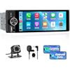 Hexinex 6,28 pollici Autoradio 1 DIN con Schermo CarPlay & Android Auto | Car Radio con Bluetooth FM AM RDS GPS AUX Tipo-C Telecamera posteriore