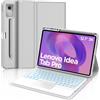 FOGARI Per Lenovo Idea Tab Pro 2025 12.7 Pollici Cover Tastiera | Custodia Tastiera Bluetooth Rimovibile con Retroilluminazione 7 colori e Touchpad, Keyboard Wireless Portatile, Grigio