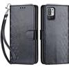 SIENIANLINE Cover per Xiaomi Redmi Note 10 5G custodia portafoglio Cubo - Nero | 3 scomparti carte, 1 tasca banconote, Chiusura magnetica, Supporto, Pelle PU flip cover per Xiaomi Poco M3 Pro