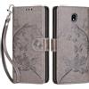 SIENIANLINE Cover per Samsung Galaxy J5 2017 custodia portafoglio Farfalla Grigio | 3 scomparti carte, 1 tasca banconote, Chiusura magnetica, Supporto, Pelle PU flip cover per Samsung J5 2017