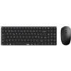Rapoo 9300M - Set tastiera e mouse wireless ultra sottile per PC/Windows | BT4.0/3.0/2.4 GHz, 4 dispositivi simultanei, mouse a 1300 DPI, silenzioso, tastierino numerico, 12 scorciatoie multimediali