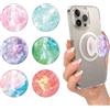 BHUBEB 6 Pezzi Anello per Cellulare con Motivo Marmo, Pop Socket, Supporto Adesivo Universale per Smartphone, Impugnatura Ergonomica per Dita e Cavalletto