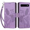 SIENIANLINE Cover per Google Pixel 6A custodia portafoglio Viola | 3 scomparti carte, 1 tasca banconote, Chiusura magnetica, Supporto, Pelle PU flip cover per Pixel 6A