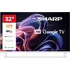 Sharp 32 pollici HD Ready LED Google TV 32HF2265EW Bianco - Serie HF | HDR10 e HLG, Google Assistant, Google Cast, Bluetooth e Wi-Fi per streaming, app e dispositivi connessi.