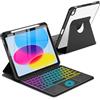 MePadKey Custodia per tastiera touchpad per iPad (A16) 11a 10a generazione, copertura con rotazione a 360 gradi con portamatite, tastiera rimovibile retroilluminata wireless per iPad 11 2025/10 Gen