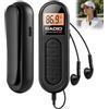 Lumoryx Mini radio FM portatile ricaricabile USB-C con display LCD e clip da tasca | Batteria da 300 mAh, 30 presintoniche e cuffie da 3,5 mm, eccellente ricezione per corsa, camminata, viaggi o allenamento
