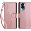 SIENIANLINE Cover per Honor 90 Lite / X50i 5G custodia portafoglio Cubo - Oro Rosa | 3 scomparti carte, 1 tasca banconote, Chiusura magnetica, Supporto, Pelle PU flip cover per Honor 90 Lite
