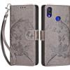 SIENIANLINE Cover per Xiaomi Redmi Note 7 custodia portafoglio Farfalla Grigio | 3 scomparti carte, 1 tasca banconote, Chiusura magnetica, Supporto, Pelle PU flip cover per Redmi Note 7