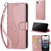 SIENIANLINE Cover per iPhone 17e / iPhone 16e custodia portafoglio Cubo - Oro Rosa | 3 scomparti carte, 1 tasca banconote, Chiusura magnetica, Supporto, Pelle PU flip cover per iPhone 17e / 16e