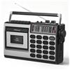 Audiocrazy Lettore di cassette portatile con radio FM/MW/SW, registratore di cassette con registrazione USB/SD, jack per cuffie, altoparlante da 5 W per casa, cucina, ufficio