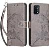 SIENIANLINE Cover per Oppo A54 / A74 5G custodia portafoglio Farfalla Grigio | 3 scomparti carte, 1 tasca banconote, Chiusura magnetica, Supporto, Pelle PU flip cover per Oppo A93 / A93s 5G