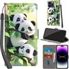PHINIENLAND Cover per iPhone 14 Pro Max custodia portafoglio Pandas | 3 scomparti carte, 1 tasca banconote, Chiusura magnetica, Supporto, Pelle PU flip cover per iPhone 14 Pro Max