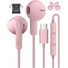 AILZPXX Auricolari USB C Hi-Fi Stereo per Samsung Galaxy S25 S24 S23 Ultra Cuffie USBC In Ear con Microfono Cuffie Type C Cuffie con Filo USB C per iPhone 15 16 Pro Max Samsung S22 A56 A16 A54 5G Pixel 8 7