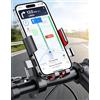 Generic 1 supporto per telefono da bicicletta, autobloccante, universale, per manubrio di bicicletta e moto, sicuro e stabile, compatibile con tutti gli smartphone da 4,7 a 6,8 pollici (nero rosso)
