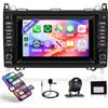 Rimoody 4G+64G Android Autoradio per Mercedes Benz A/B Class W169 W245 B200 W639 Vito Viano W906 Sprinter Wireless Carplay Android Auto, 7 Touchscreen GPS WiFi Bluetooth FM/RDS Telecamera Posteriore