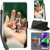 PHINIENLAND Cover per iPhone 14 Plus custodia portafoglio Gatto | 3 scomparti carte, 1 tasca banconote, Chiusura magnetica, Supporto, Pelle PU flip cover per iPhone 14 Plus