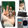 PHINIENLAND Cover per iPhone 15 Pro Max custodia portafoglio Gatto | 3 scomparti carte, 1 tasca banconote, Chiusura magnetica, Supporto, Pelle PU flip cover per iPhone 15 Pro Max