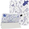 NITITOP Cover per iPad Pro 6/5/4/3 Marini Motivo, Blu Tartaruga | para iPad Pro 12,9 (6a/5a/4a/3a Gen 2022/2021/2020/2018) , Carina Animalier , con Portapenne, Triplo Supporto