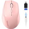 TECKNET PRO Mouse Bluetooth Ricaricabile (2BT5.0+2,4GHz), Mouse Wireless | 6400DPI Silenzioso Mouse con 6 Pulsanti, Mouse Senza Fili Ergonomico con ricarica USB-C Adatto per Laptop/PC/Tablet/MacBook