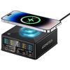 ASOMETECH - Stazione di ricarica USB, stazione di ricarica USB C a 5 porte da 160 W con porta PD USB-C da 65 W, porta QC3.0, caricabatterie wireless, display LCD, multi porta, hub di ricarica rapida