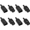 Wriligel 8 Adattatori per Cavo di Alimentazione AC 250V 10A IEC320 C14 a C13 | Connettore a 3 Pin Maschio a Femmina in Linea Presa di Montaggio per PDU PC Monitor