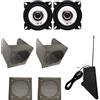 IPNOSIS Kit 2 casse Anteriori ALPINE SXE-1025S per Fiat Panda 141 dal 1986 al 2003,+ 2 Box anteriori + 2 Griglie Colore Grigio da 10cm + Antenna AM/FM da montante