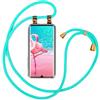 moex Collana per cellulare compatibile con Xiaomi Mi Note 10 Lite, custodia con cinturino regolabile in Turchese