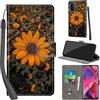 PHINIENLAND Cover per Oppo A54 / A74 5G custodia portafoglio Crisantemo | 3 scomparti carte, 1 tasca banconote, Chiusura magnetica, Supporto, Pelle PU flip cover per Oppo A93 / A93s 5G