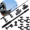Gekufa Supporto Moto - Compatibile con Insta360 & GoPro Action Cam, Selfie Stick 150 cm con Doppio Morsetto per Manubrio