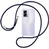 SIMao Custodia Collana per Cellulare Compatibile con OPPO A57/ A57s /OPPO A77 - Cover Silicone TPU Protettiva Trasparente - Custodia indossabile per Collo - Case a Tracolla con Cordina, Blu