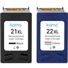 kamo Cartucce per stampante 21XL 22XL compatibili con HP 21 22 XL, per HP PSC 1410, Officejet 4315, Deskjet 3940 D1530 D2360 D2460 F380 F2180 F2224 F4180 (confezione da 2)