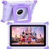 zcobro Tablet Infantile 7 Pollici GMS, Schermo HD IPS, Connessione Wi-Fi Bluetooth, Controlli Parentali, Giochi e App Educative, Memoria Ampia, Tablet Bambina Colore Viola con Cover