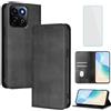 OUEAYIEN Cover per Honor 400 Smart 5G Custodia a Libro con Vetro Temperato Nr | Blocco RFID,Antiurto,Pelle Portafoglio Case,Porta Carte,Supporto,Vintage Flip Custodia per Honor 400Smart Honor400 Smart