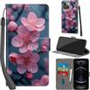 PHINIENLAND Cover per iPhone 13 / iPhone 14 custodia portafoglio Fiori | 3 scomparti carte, 1 tasca banconote, Chiusura magnetica, Supporto, Pelle PU flip cover per iPhone 13 / 14