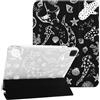 NITITOP Cover per iPad Pro 6/5/4/3 Marini Motivo, Bianco Tartaruga | para iPad Pro 12,9 (6a/5a/4a/3a Gen 2022/2021/2020/2018) , Carina Animalier , con Portapenne, Triplo Supporto