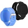 BOXOB 2pz Braccialetti in Silicone per Tile Mate 2024, Custodia Protettiva Impermeabile Accessori per Bambini, Adolescenti, Anziani (Blu, Nero)