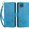 SIENIANLINE Cover per Samsung Galaxy A12 custodia portafoglio Blu | 3 scomparti carte, 1 tasca banconote, Chiusura magnetica, Supporto, Pelle PU flip cover per Samsung A12