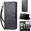 SIENIANLINE Cover per iPhone 17e / iPhone 16e custodia portafoglio Cubo - Nero | 3 scomparti carte, 1 tasca banconote, Chiusura magnetica, Supporto, Pelle PU flip cover per iPhone 17e / 16e