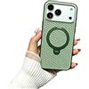 HUHUCASE Custodia per iPhone 17/16/15/14/13/12/11 Pro Max, cavalletto magnetico rotante a 360°, copertura protettiva in rete che dissipa il calore e a prova di caduta (iPhone14Promax, verde)