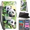 PHINIENLAND Cover per iPhone 11 custodia portafoglio Pandas | 3 scomparti carte, 1 tasca banconote, Chiusura magnetica, Supporto, Pelle PU flip cover per iPhone 11