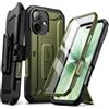 SUPCASE Cover per iPhone 17 Resistente a 360, Verde | con Pulsante di Controllo della Fotocamera, Supporto e Protezione per lo Schermo [Protezione di Livello Militare]