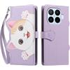 TAUYN Folio Portafoglio Custodia per Xiaomi 17T Pro | PU Pelle Antiurto TPU Custodie, Gatto Carino Modello, con Slot per Schede & Supporto Funzione Cover - Viola Chiaro
