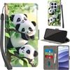 PHINIENLAND Cover per Xiaomi Redmi Note 14 Pro 4G/5G custodia portafoglio Pandas | 3 scomparti carte, 1 tasca banconote, Chiusura magnetica, Supporto, Pelle PU flip cover per Xiaomi Poco X7