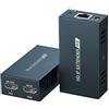 PWAYTEK Ricevitore Extender HDMI da uno a molti via IP/TCP fino a 150 m, attraverso Cat5e/6/7, trasmissione via Switch Ethernet, video Full HD 1080P a 60Hz con loop-out (Blu)