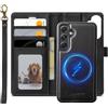 XTCASE Cover Portafoglio Pelle Magnetica per Samsung Galaxy A35 5G, Nero | Custodia Flip Libro PU Premium [Rimovibile 2 in 1] [Compatibile con Magsafe] [Slot per Scheda] [Chiusura Magnetica], Nero