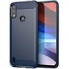 PIXFAB Per Motorola E7i Power Case, [Slim Fit] Antiurto Spazzolato In Fibra di Carbonio [Custodia Protettiva] Copertura, Gel Rubber Phone Case Per Motorola Moto E7i Power (XT2097) - Blu