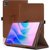 Envibe Custodia per Acer Iconia A14-11MN 14 Pollici, Cover Tablet Acer Iconia A14-11MN, Copertura Protettiva Pieghevole con Supporto per Matita e Cinturino da Polso, Protezione Completa. (Marrone)