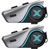 MAXRUNON D9 Interfono Moto Coppia, 2 Piloti Auricolare Casco, Bluetooth 5.3 | Multitasking Audio, Riduzione del Rumore, Suono Hi-Fi, Portata fino a 600 m, Accoppiamento Universale, Radio FM, IPX5