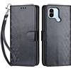 SIENIANLINE Cover per Xiaomi Redmi A1 / A2 custodia portafoglio Cubo - Nero | 3 scomparti carte, 1 tasca banconote, Chiusura magnetica, Supporto, Pelle PU flip cover per Xiaomi Poco C50